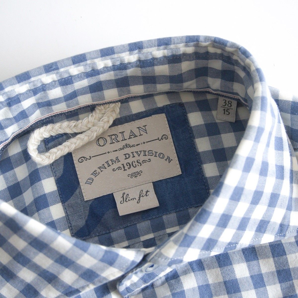 ORIAN DENIM DIVISION/ヘリンボーン/ストレッチコットンシャツ 未使用品】ORIAN【DENIM DIVISION SHIRTS】38-15 チェック シャツ