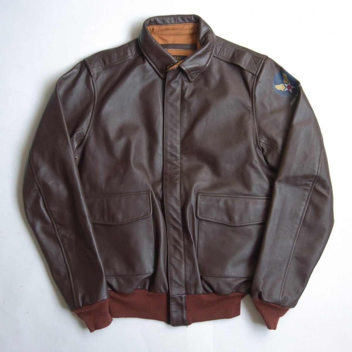 【美品/ビッグサイズ】HOUSTON【A-2 ホースハイド フライトジャケット】42R レザー ヒューストン 26050311