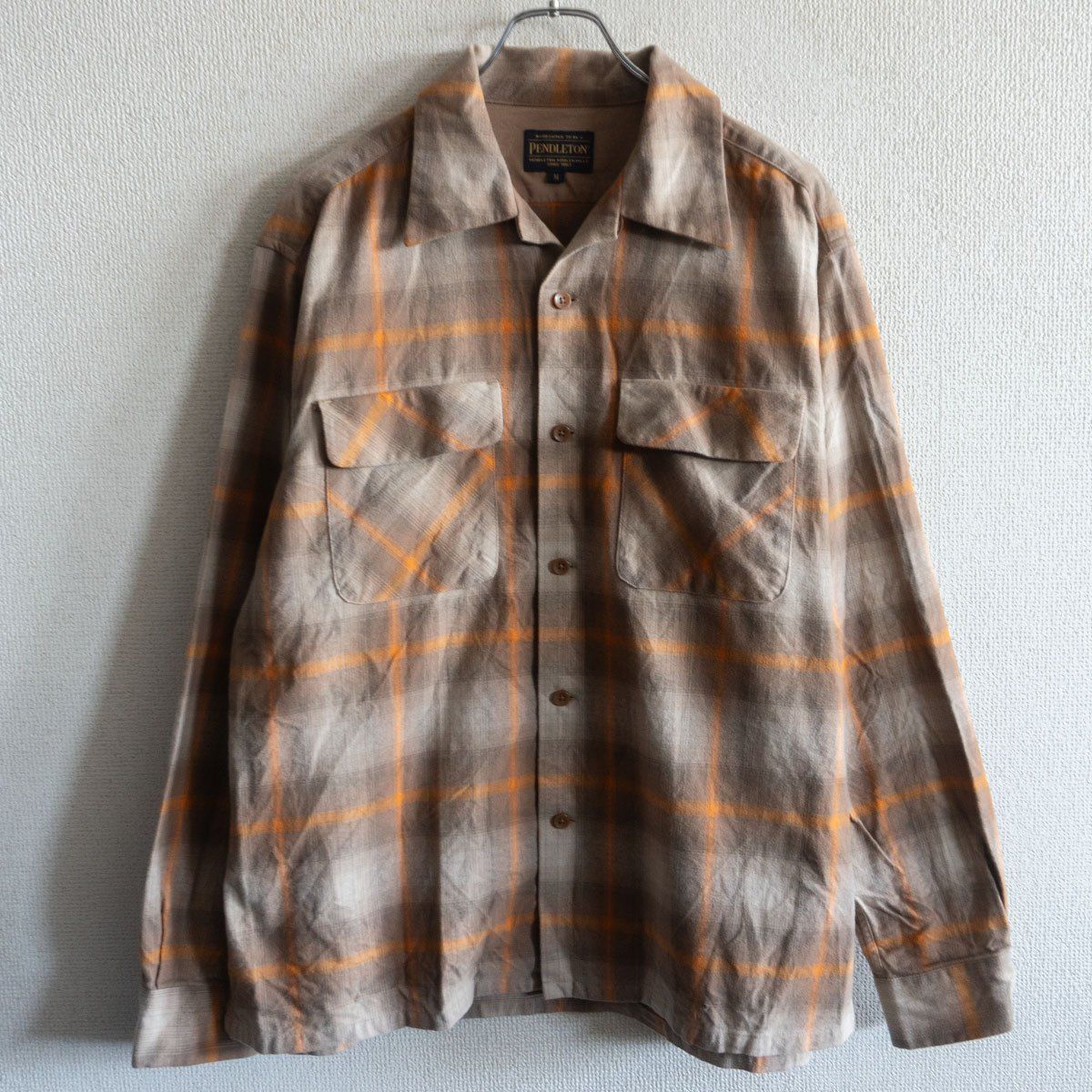 【美品】PENDLETON【オープンカラー コットン オンブレ シャツ】M ペンドルトン 26050371