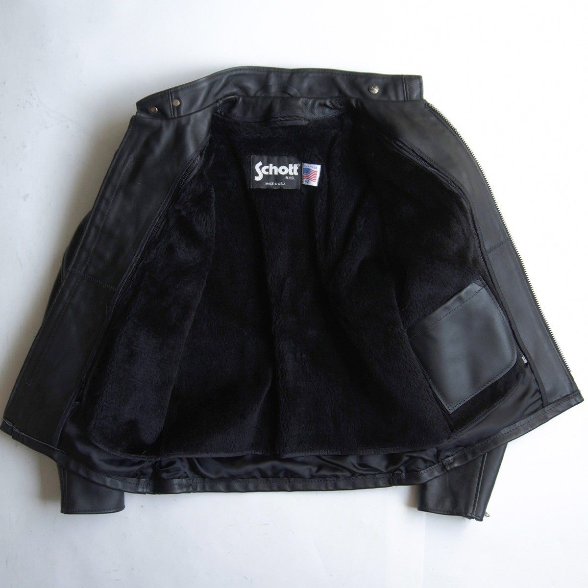 【 美品 】新型 Schott 641 シングルライダース 40 ボアライナー付 美品】SCHOTT【641/シングルライダースジャケット】40 ボアライナー