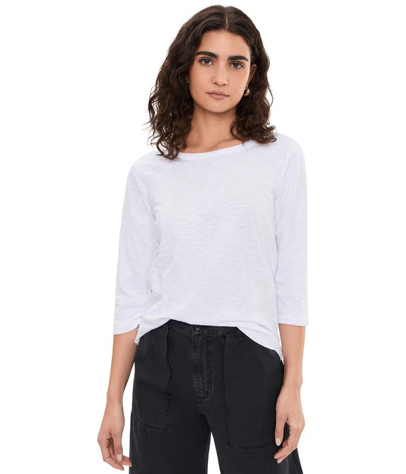 モッドドック レディース トップス シャツ クルーネック Mododoc 34 Sleeve Crew Neck Favoritee White 1 ホワイト
