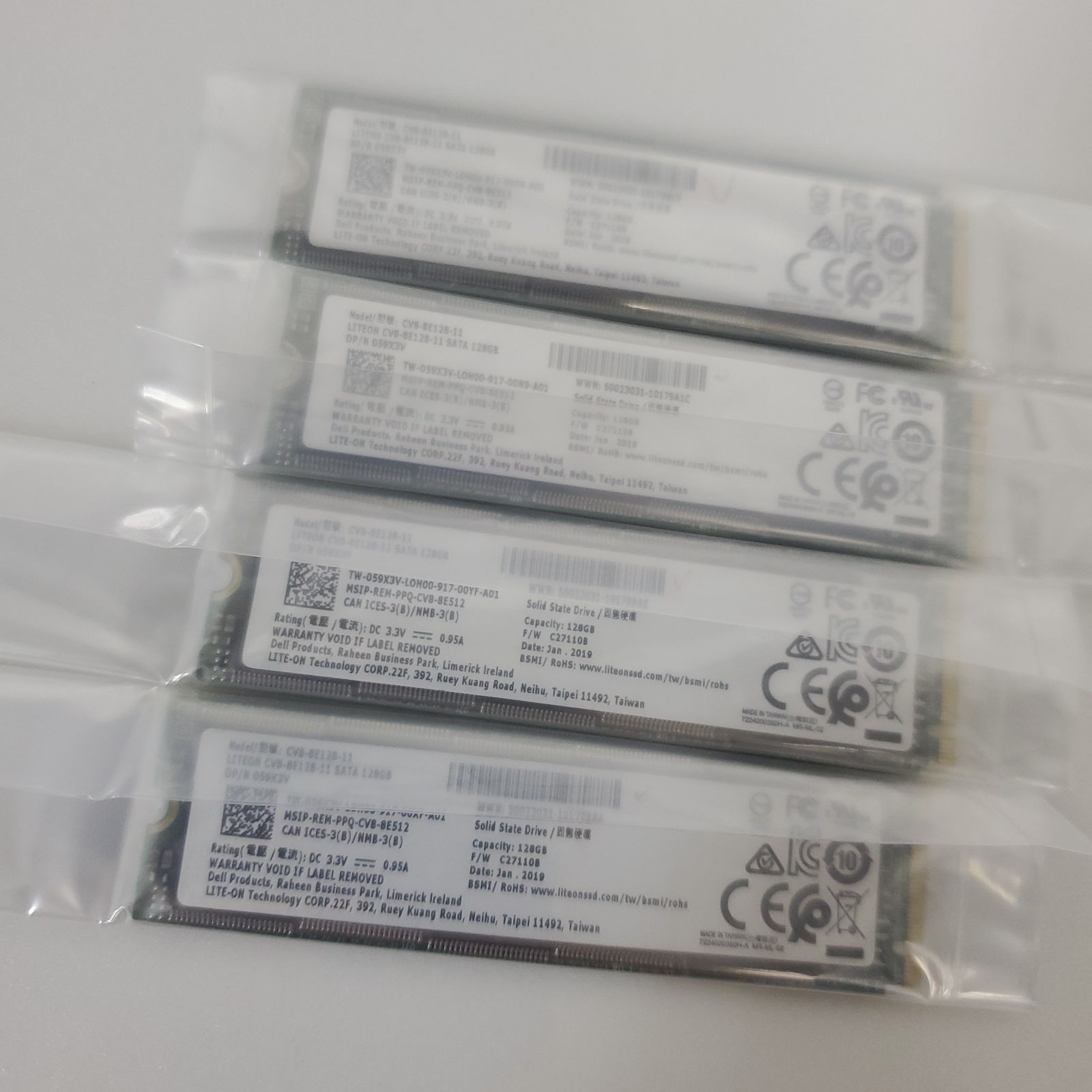 SSD・PCパーツ・LITEON・CV8-8E128-11・M.2・128GB・CrystalDiskInfoあり・4個セット　#001463 #65#69#70