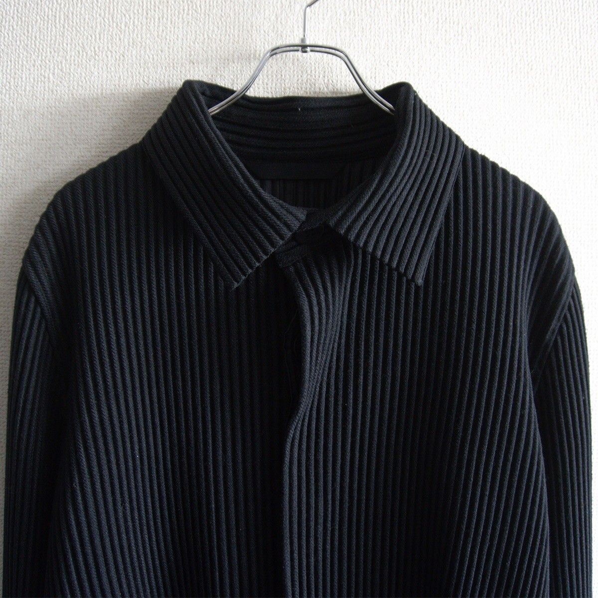 美品】 HOMME PLISSE ISSEY MIYAKE【プリーツ コート】3 ブラック