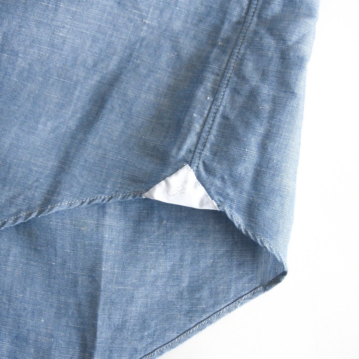 未使用品】FINAMORE【コットン×リネン シャツ】38-15 サックスブルー