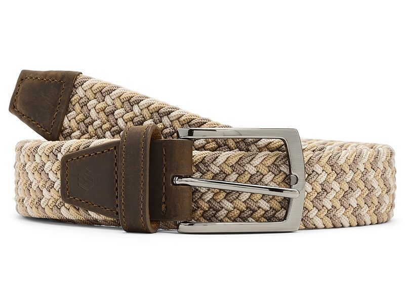 ジョンストンアンドマーフィー メンズ アクセサリー ベルト ニット Johnston Murphy Woven Stretch Knit Beltan Multi タン