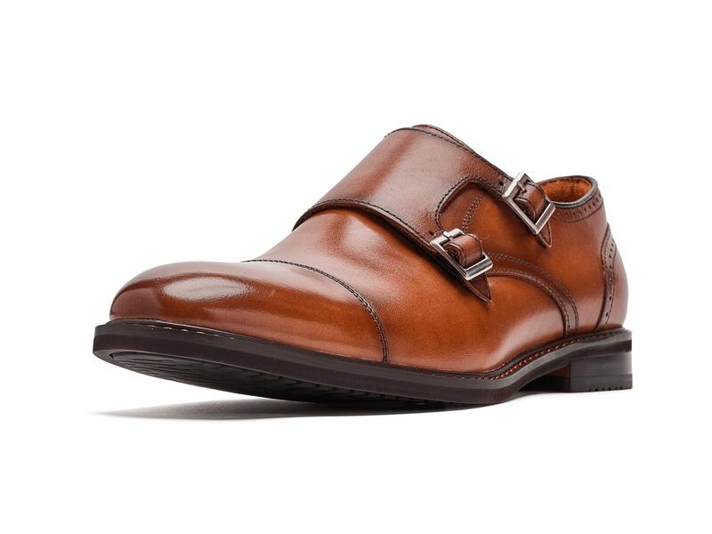 ステイシーアダムス メンズ シューズ スリッポン・ローファー モンクストラップ モンク キャップ Stacy Adams Boswell Cap Toe Double Monk Strap Brandy