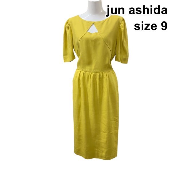 美品♡　ジュンアシダ　全角度美しい♡　大きいサイズ♡　ミモレ丈　ワンピース □ ジュンアシダ jun ashida ミモレ丈ワンピース ボートネック 半袖