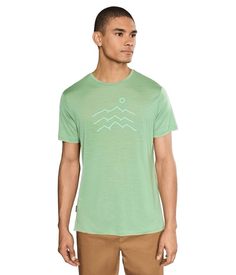 アイスブレーカー メンズ トップス シャツ Icebreaker Merino Blend 125 CoolLite Sphere Short Sleeve Tee Across the Peakseaglass
