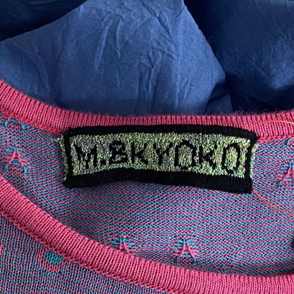 ◇ エムアンドキョウコ M.&KYOKO 刺繍デザインワンピース ニット