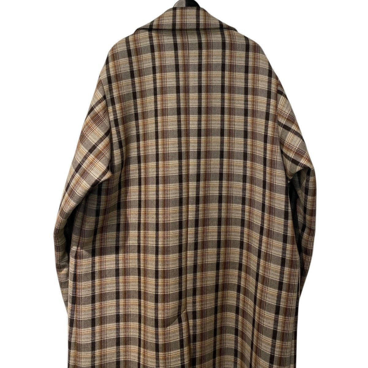 AURALEE 19AW DOUBLE FACE CHECK SOUTIEN COLLAR COATチェックオーバー