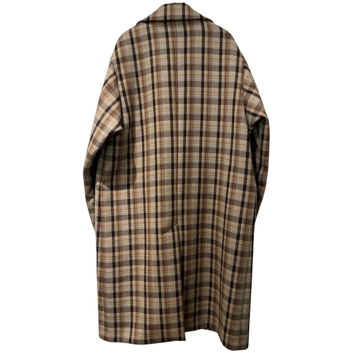 AURALEE 19AW DOUBLE FACE CHECK SOUTIEN COLLAR COATチェックオーバー