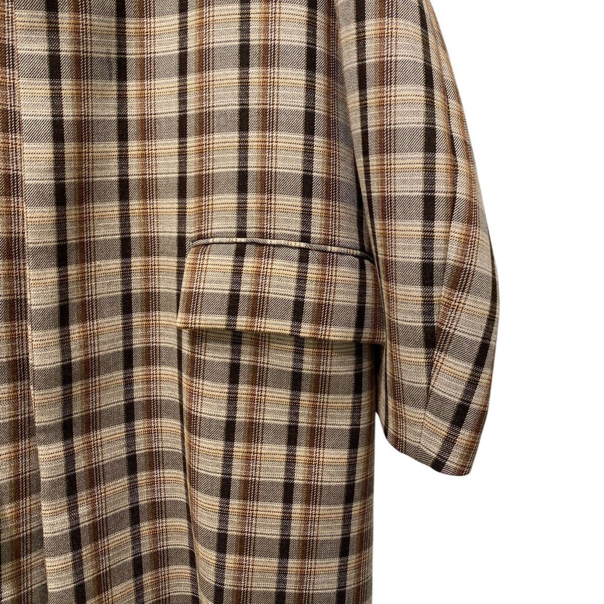 AURALEE 19AW DOUBLE FACE CHECK SOUTIEN COLLAR COATチェックオーバー