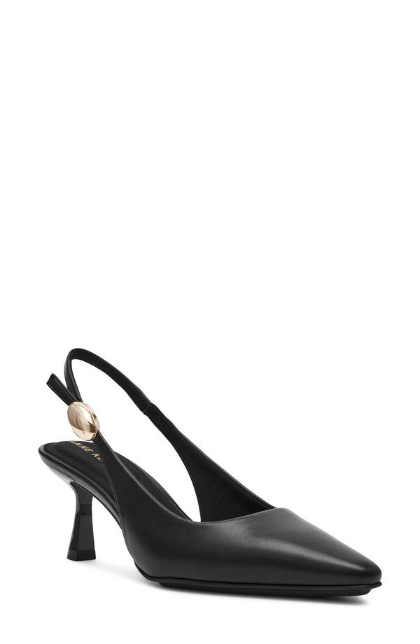 アンクライン レディース シューズ ヒール Anne Klein Cynthia Slingback Pump Black Smooth ブラック