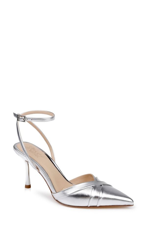 ジュウェルダグレイミシュカ レディース シューズ ヒール アンクル Jewel Badgley Mischka Parklyn Ankle Strapointed Toe Pump Silver Metallic シルバー