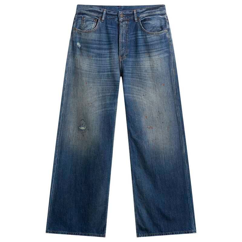 アクネ ストゥディオズ メンズ ボトムス デニムパンツ ワイドレッグ ジーンズ Acne Studios 2021 Blue Trafalgar Wide Leg Jeans Mid Blue ブルー