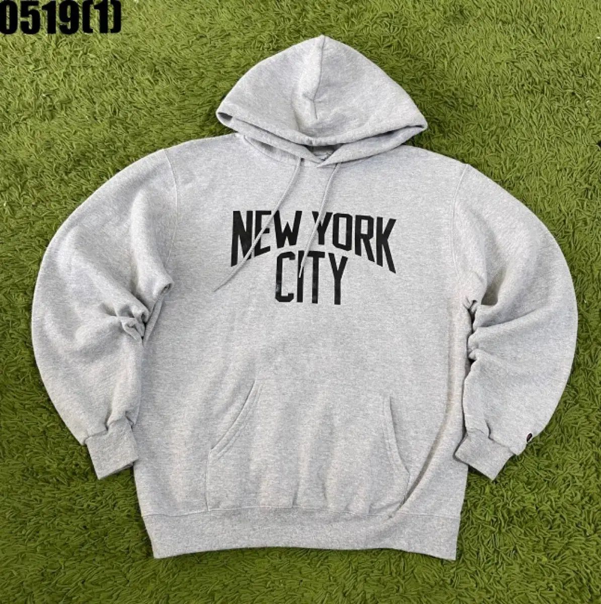 チャンピオン NEW YORK シティ グレー フードTシャツ M