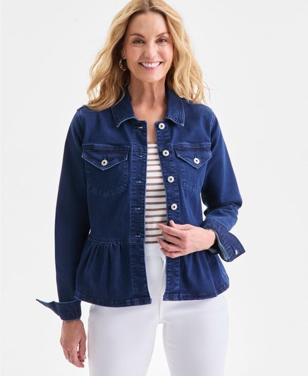 スタイルアンドコー レディース アウター ジャケット・ブルゾン デニム Style Co Womens Peplum Denim Jacket Macys Exclusive San Jose Wash デニム