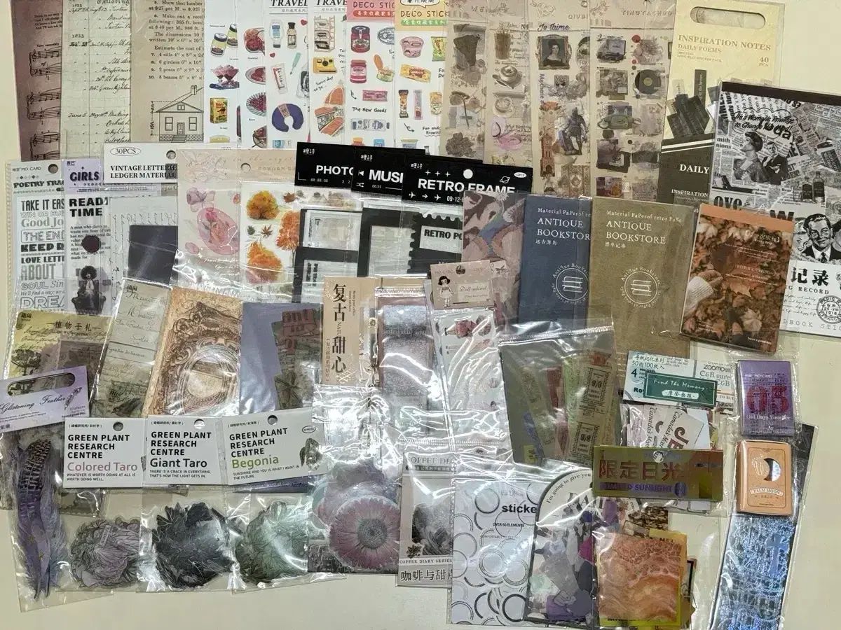 ヴィンテージ文具類 まとめ売り 背景地 ステッカーブック など