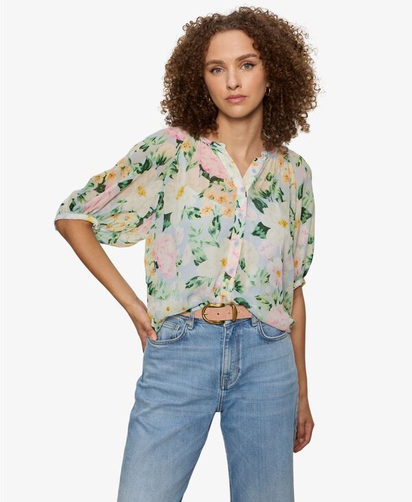 サンクチュアリー レディース トップス シャツ ブラウス Sanctuary Womens ButtonFront Detachable Cami Blouse Spring Floral