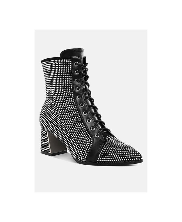 ロンドンラグ レディース シューズ ブーツ・レインブーツ アンクル London Rag Womens Calla Rhinestonembellished Ankle Boots Black microfiber ブラック