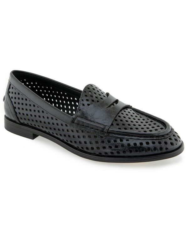 ケネスコール レディース シューズ スリッポン・ローファー Kenneth Cole Reaction Womens Zoila Perf Penny Loafers Black Crinkle ブラック