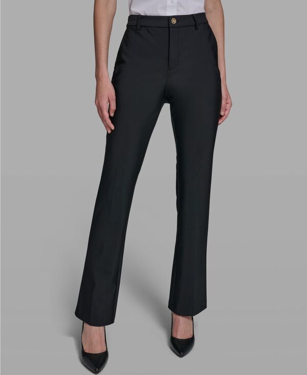 カール ラガーフェルド レディース ボトムス カジュアルパンツ KARLAGERFELD PARIS Womens MidRise Straight Compression Pants Black ブラック