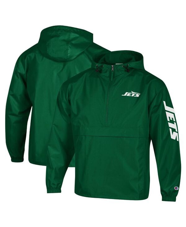 チャンピオン メンズ アウター ジャケット・ブルゾン Champion Mens Greenew York Jets Packable Windbreaker HalfZip Jacket Green グリーン