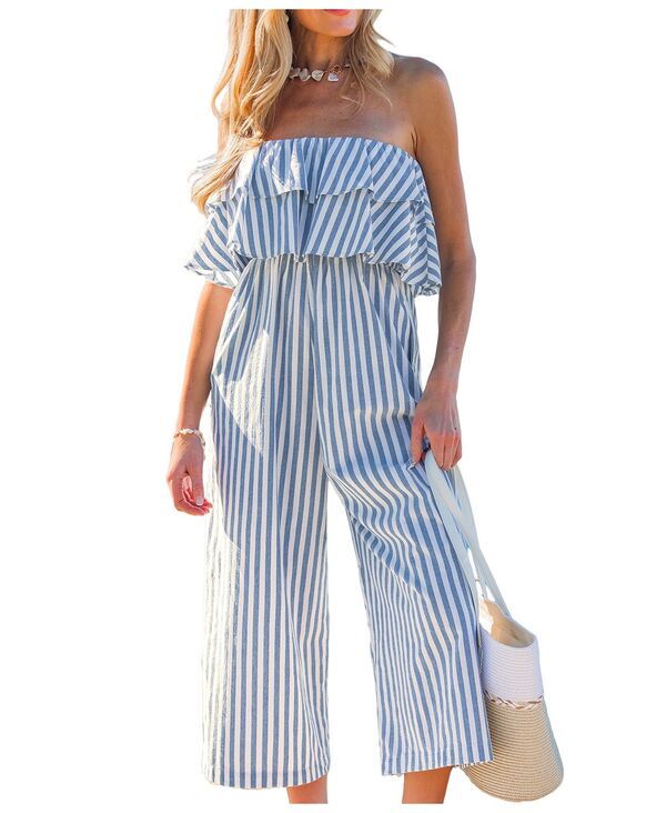 カップシー レディース トップス ジャンプスーツ Cupshe Womens Off the Shoulder Zipper Closure Jumpsuit Medium blue ブルー 14,336円