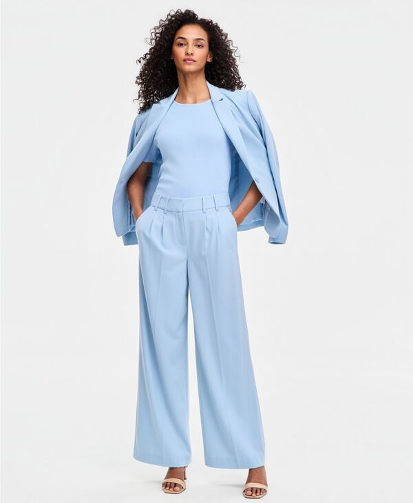 タハリエーエスエル レディース ボトムス カジュアルパンツ プチ Tahari ASL Petite Pleat Front WideLeg Pants Ice Blue ブルー 13,075円