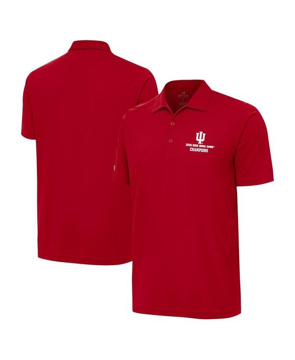 アンティグア メンズ トップス ポロシャツ Antigua Mens Red Indiana Hoosiers College Football Playoff 2026 Rose Bowl Champions Tribute Polo Shirt Red レ