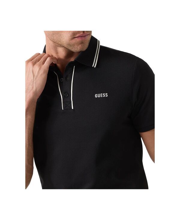 ゲス メンズ トップス ポロシャツ GUESS Mens Paul Piqu Polo Shirt Jet Black ブラック