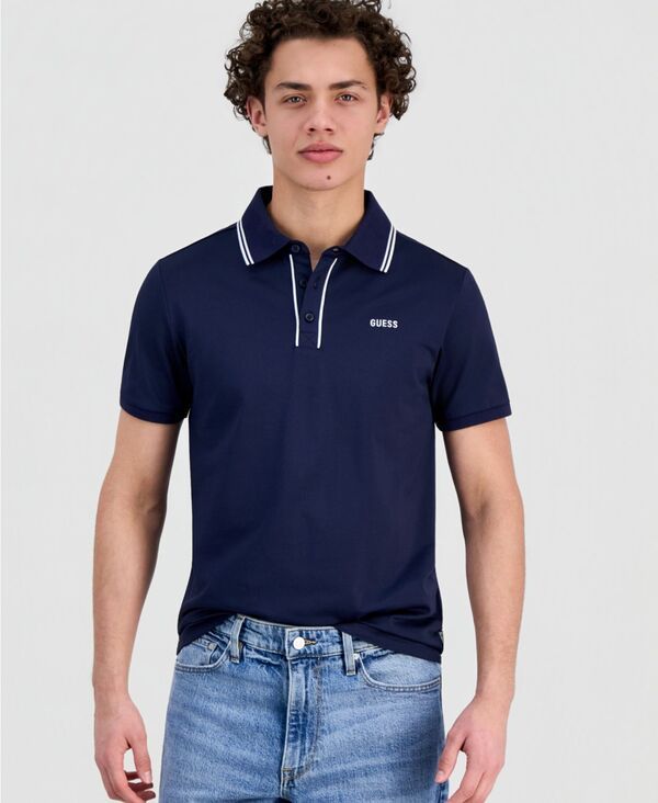 ゲス メンズ トップス ポロシャツ GUESS Mens Paul Piqu Polo Shirt Smart Blue ブルー
