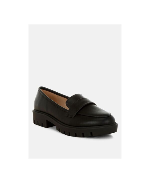 ロンドンラグ レディース シューズ スリッポン・ローファー レザー フェイクレザー London Rag Womens Peridot Faux Leather Chunky Loafers Black ブラック