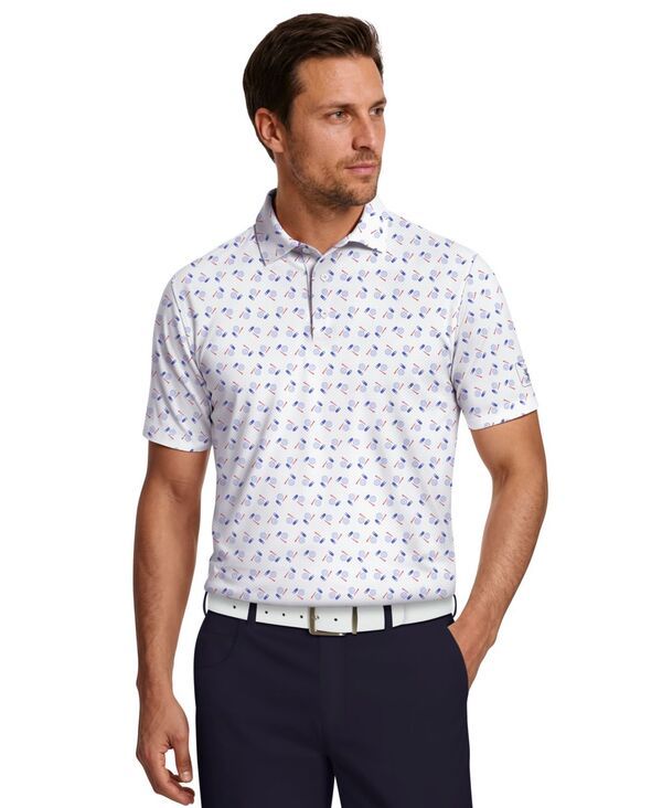 ピージーエーツアー メンズ トップス ポロシャツ プリント PGA TOUR Mens Golf Gear Novelty Print Golf Polo Shirt Bright White ホワイト