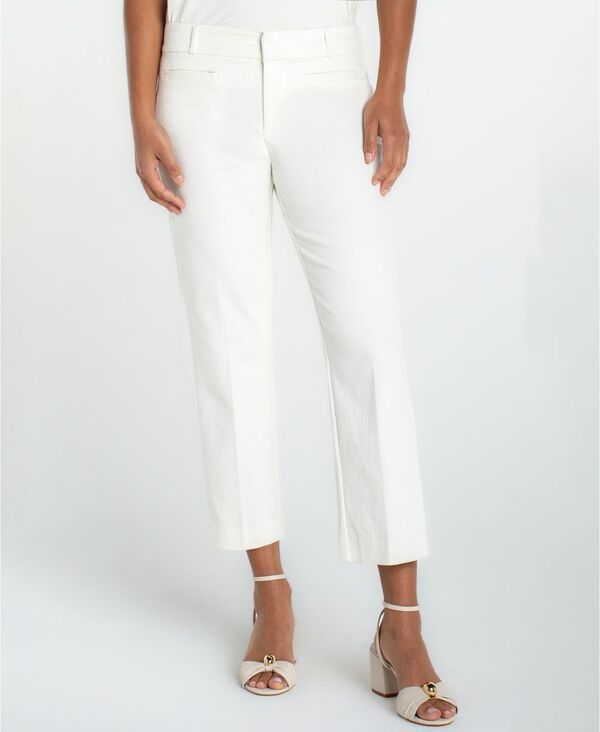 リヴァプール ロサンゼルス レディース ボトムス カジュアルパンツ プチ Liverpoolos Angeles Petite High Rise Welt Pocket Crop Trousers Whipped Cream クリーム