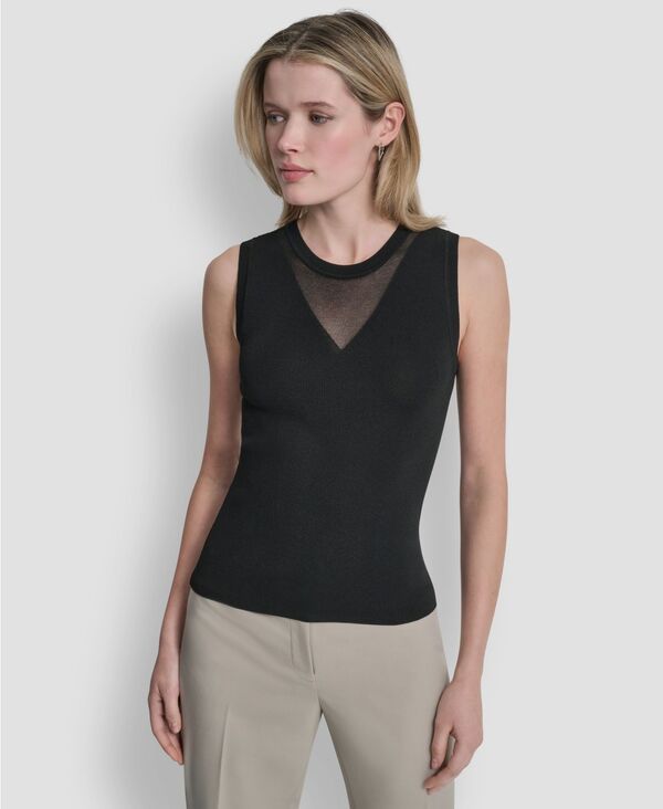 ダナ キャラン ニューヨーク レディース アウター ニット・セーター クルーネック ノースリーブ DKNY Womensleeveless Crewneck Sweater Top Black ブラック