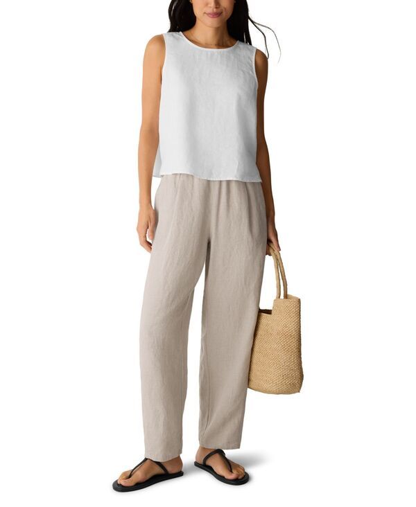 エイリーンフィッシャー レディース ボトムス カジュアルパンツ プラスサイズ プリーツ アンクル Eileen Fisher Womens Plusize Ankle Pleated Lantern Pants Undyed Natural
