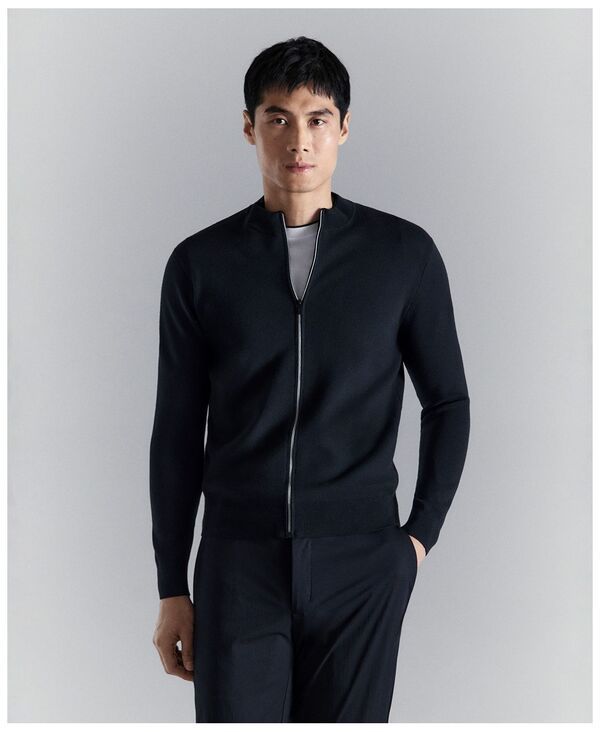 マンゴ メンズ アウター ニット・セーター カーディガン MANGO Mens Comfort Stretch Knit Cardigan Sweater Navy ネイビー