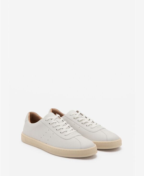 マンゴ メンズ シューズ スニーカー レザー MANGO Mens Leather Panel Sneakers White ホワイト 26,838円