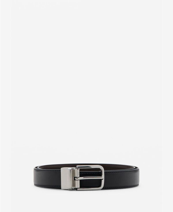 マンゴ メンズ アクセサリー ベルト レザー MANGO Mens Reversible Suit Leather Belt Black ブラック