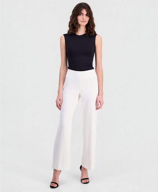 アンクライン レディース ボトムス カジュアルパンツ Anne Klein Womens HighRise WideLeg Pull On Pants White Dove ホワイト