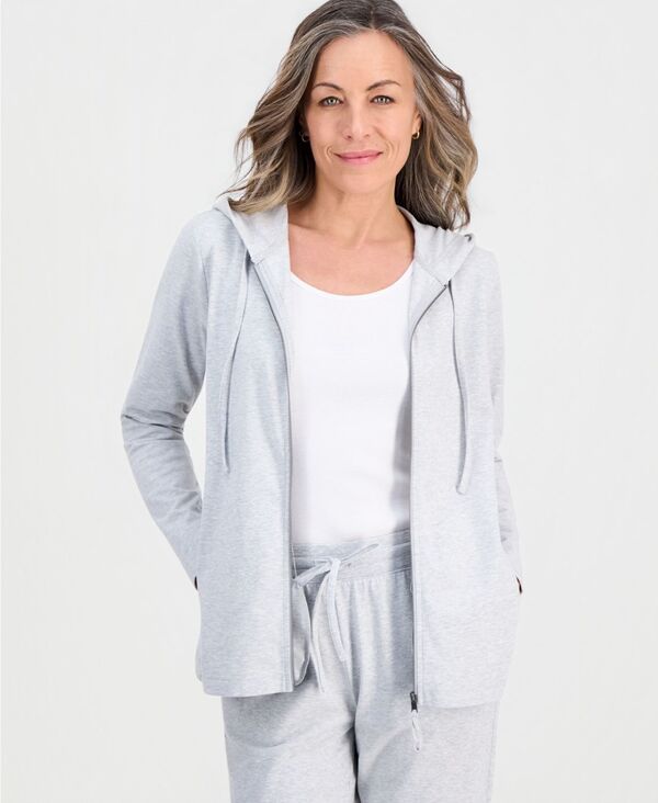 スタイルアンドコー レディース アウター パーカー・スウェット シャツ Style Co Womens ZipFront Hooded Sweatshirt Created for Macyslate Heather スレート