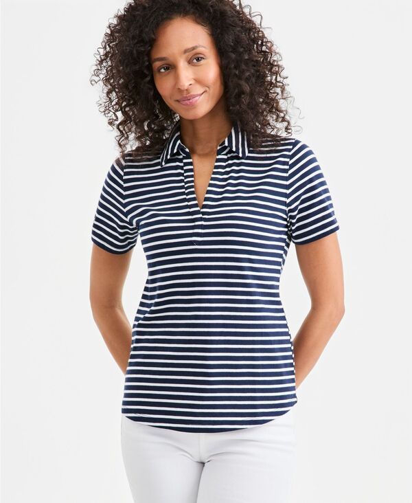 スタイルアンドコー レディース トップス ポロシャツ プチ Style Co Petite Solid Modern Polo Shirt Macys Exclusive Industrial Blue ブルー