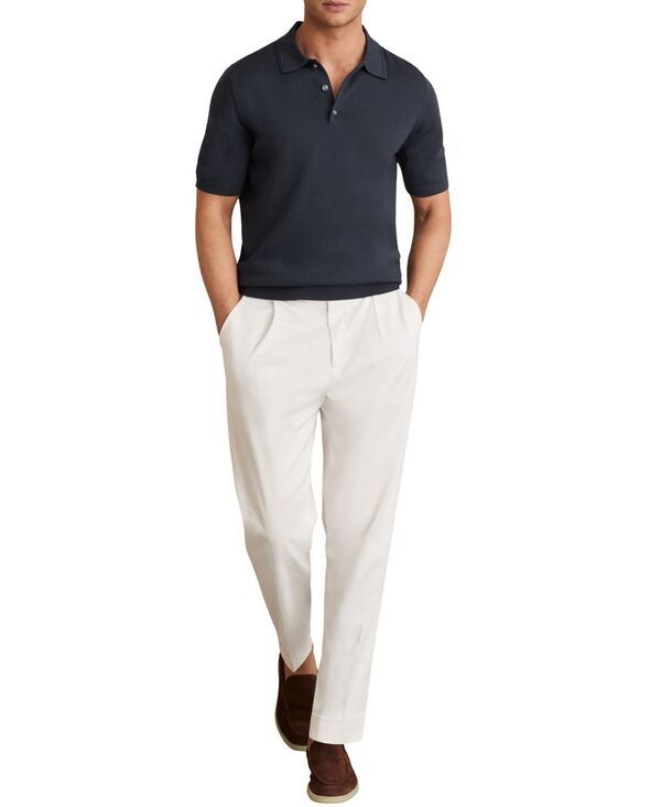レイス メンズ トップス ポロシャツ ウール 半袖 REISS Mens Merino Wool ShortSleeve Polo Shirt Midnight