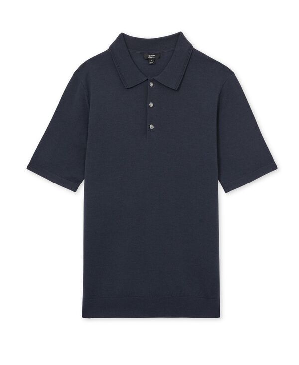 レイス メンズ トップス ポロシャツ ウール 半袖 REISS Mens Merino Wool ShortSleeve Polo Shirt Midnight