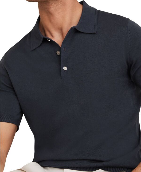 レイス メンズ トップス ポロシャツ ウール 半袖 REISS Mens Merino Wool ShortSleeve Polo Shirt Midnight
