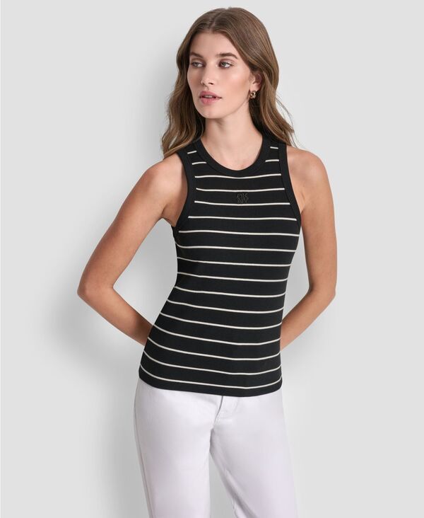 ダナキャランニューヨーク レディース トップス シャツ クルーネック DKNY Jeans Womens Crewneck Tank Top BlackEggnog ブラック