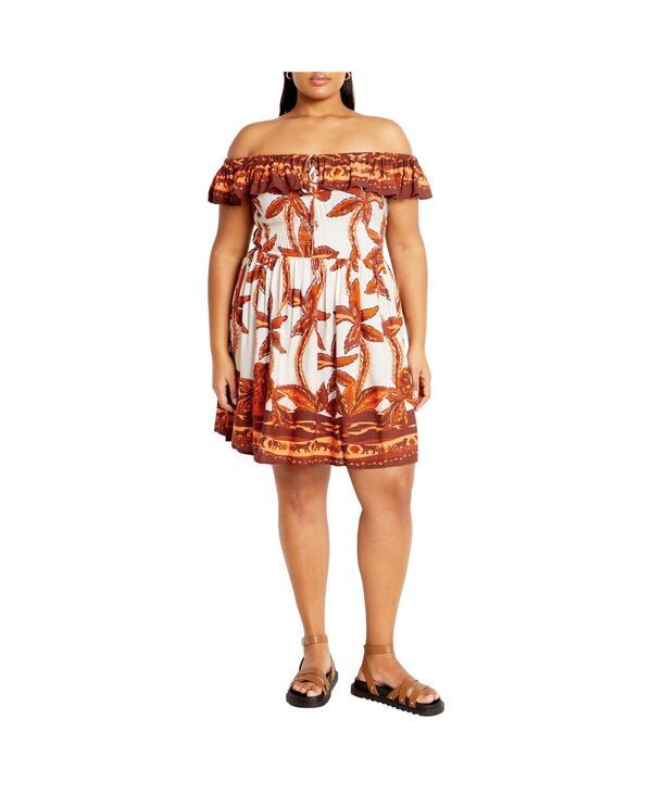 シティーシック レディース トップス ワンピース CITY CHIC Womens Tahitian Border Dress Tahitian border