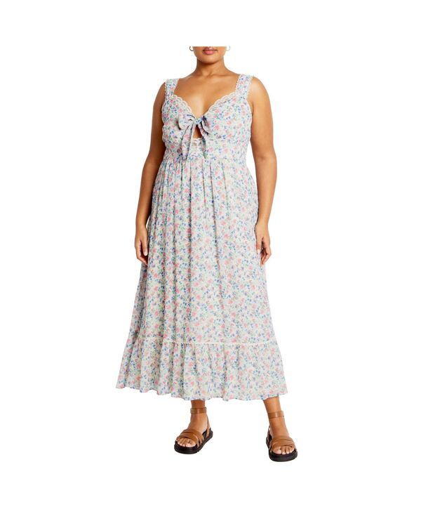 シティーシック レディース トップス ワンピース プラスサイズ プリント CITY CHIC Plusize Lidia Print Dress Delicate ditsy