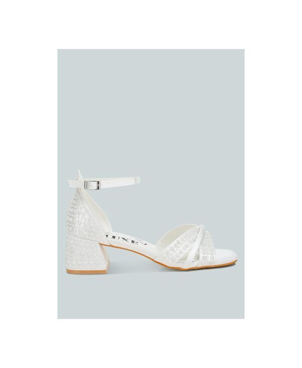 ロンドンラグ レディース シューズ サンダル London Rag Womens Babylon Pearl Embellished Strappy White ホワイト